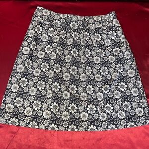 Brooks Brothers Blue and White Floral A-Line Skirt